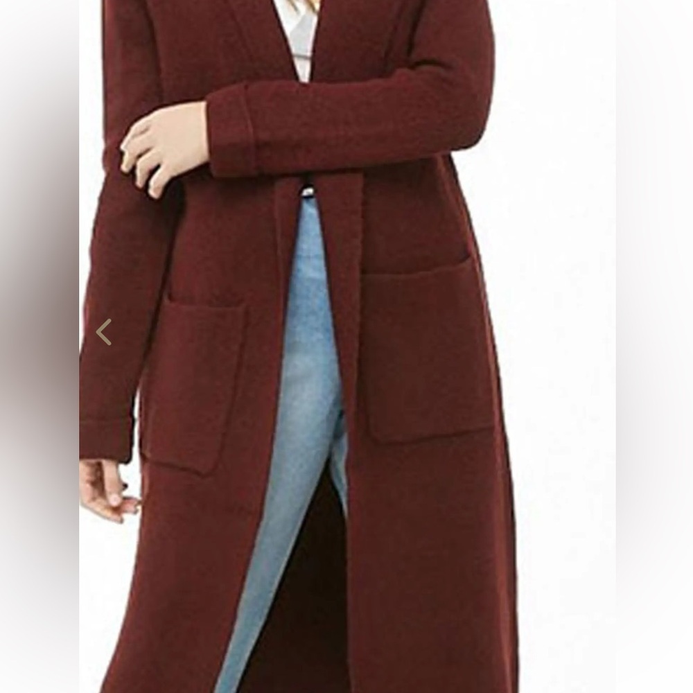 Forever 21 Deep Red Hooded Cardigan - Picture 3 of 14